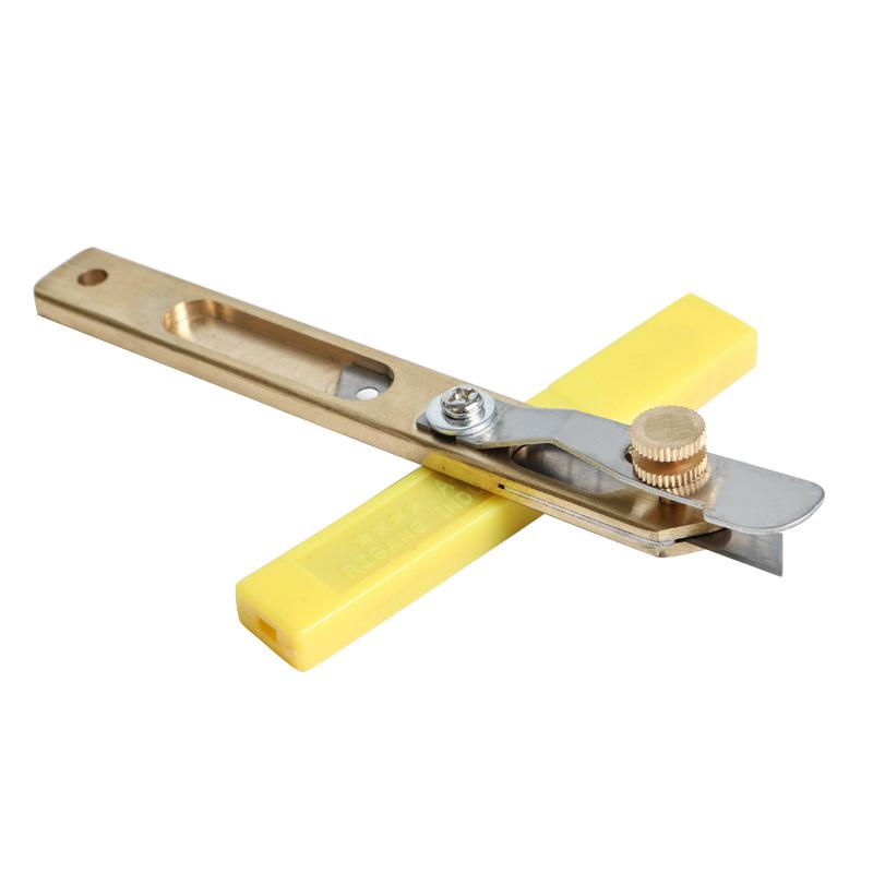 ZONESUN Practical 1 Set DIY Handmade Leathers Tool Leather Incision Cutter Knife Copper Trimming Knife With 10 Blades DIY Craft Tool