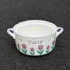 ins Tulip Ceramic Instant Noodle Bowl with Lid Student Dormitory Snail Powder Bowl for Girls Birthday Gift Box