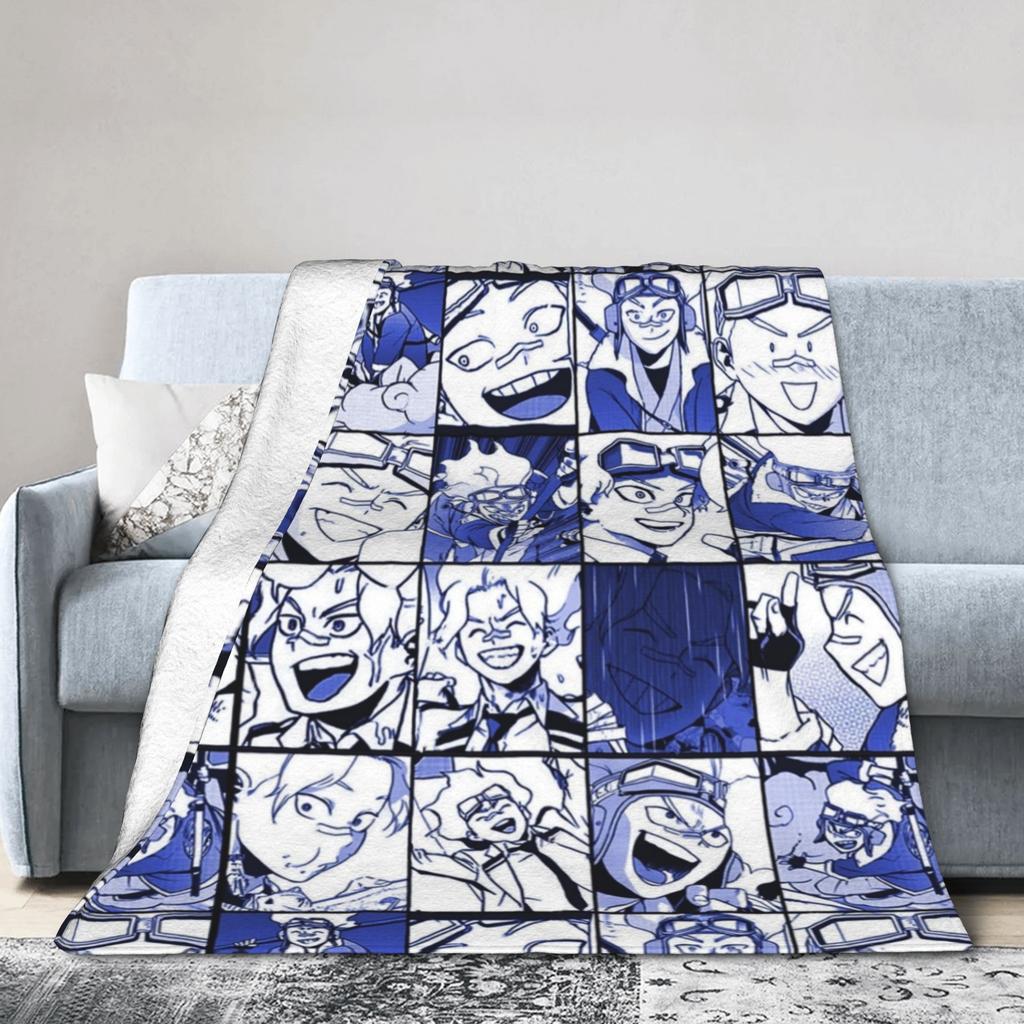 Uraraka Ochako Collage Knitted Blankets Academy Anime Manga Throw Blankets Summer Air Conditioning Ultra-Soft Warm Bedspreads