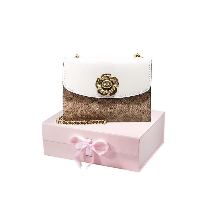 COACH PARKER Coated Canvas With Calfskin Crossbody Bags Small Women's White & Brown Monogram 34256-B4HA