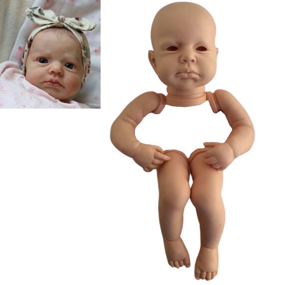 20-дюймовый набор Reborn LouLou Awake с открытыми глазами 50 см Набор кук-реборн Unpainted Reborn Kit Заготовки для кукол-реборн Реалистичная форма Unpainted Doll Kit