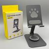 Cat Paw Metal Phone Holder: 360° Rotating Stand for Hands-Free Viewing & Streaming