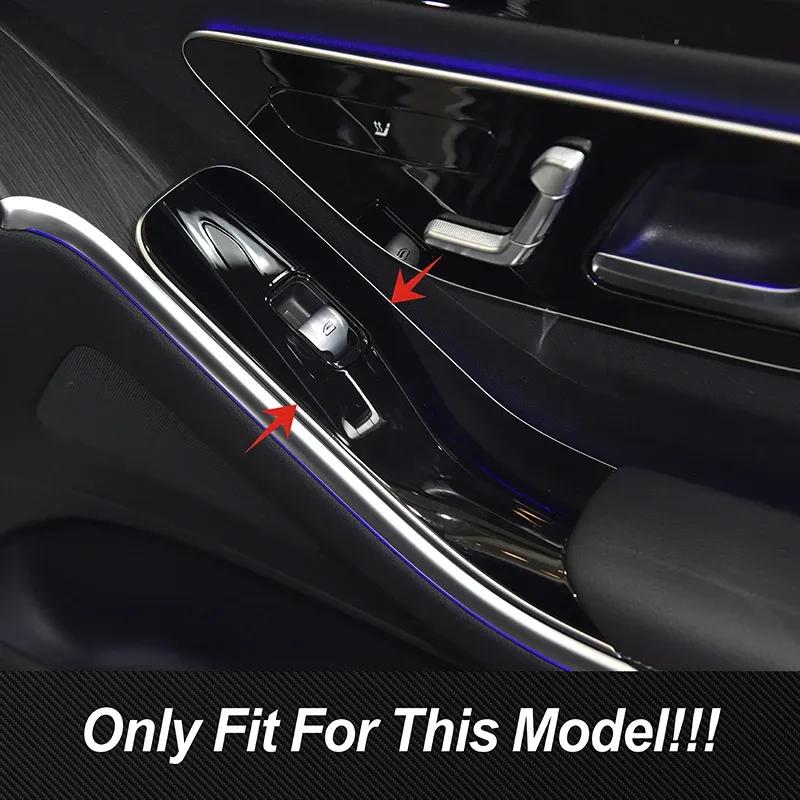 Car Door Window Glass Lift Panel Cover Carbon Fiber Texture Trim For Mercedes Benz S Class W223 -24 LHD Interior Accessories