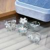 Small Fresh Enamel Ice Blue Flower Opening Ring Super Fairy Diamond Stacked Wearing Personality Sweet Super Fairy Ring Woman
