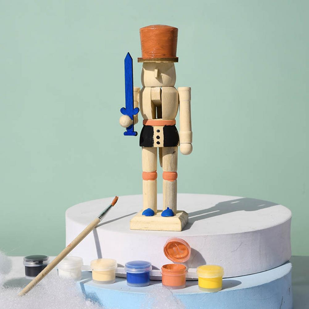 Soldat Casse-Noisette Non Peint Ornement Soldat en Bois Peinture DIY Figurine Soldat Casse-Noisette pour Décor de Noël Cadeau de Fête
