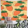 Playful Orange Carrot Pattern Design Pattern Wall Hanging Tapestry Decorative Tapestry Home Decor for Bedroom and Living Room