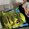 Cartoon S-ShrekS Cute Funny Blanket Plush Nap Sofa Rug for Living Room Warm Office Bedroom Birthday Home Travel Kid Gifts