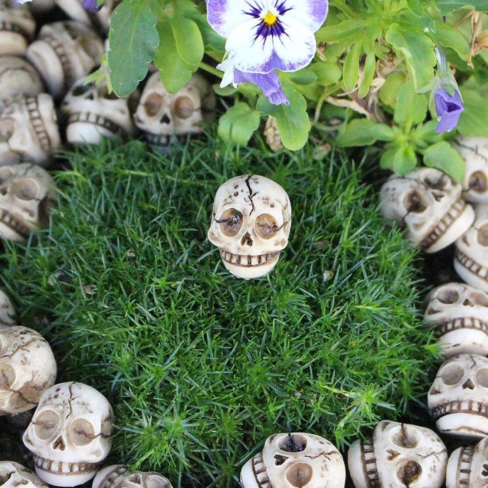 20PCS White Mini Skull Figurine Lightweight Ghost Decorative Statue  Home Decoration