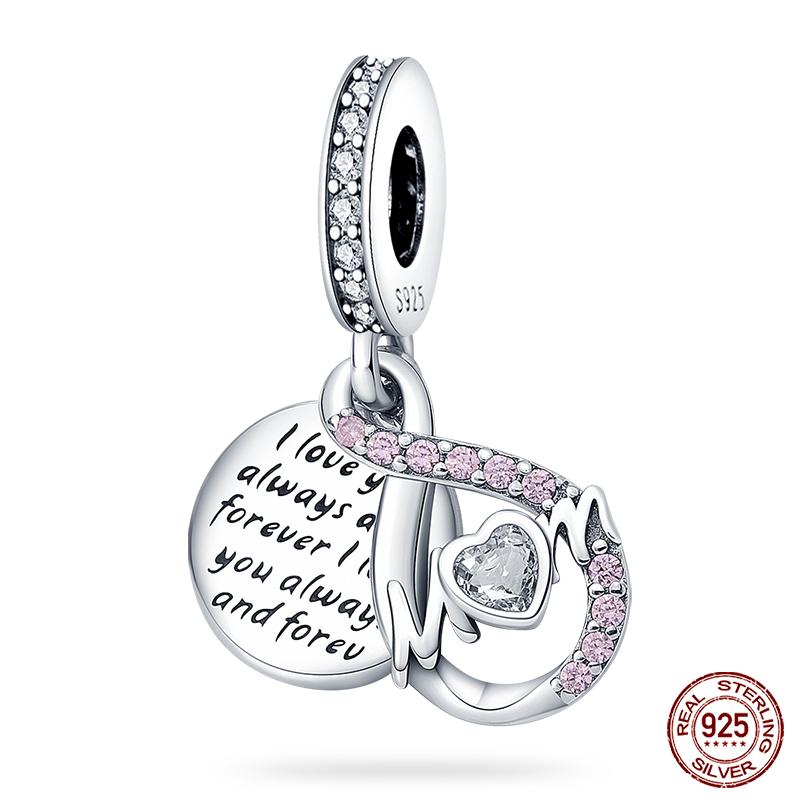 Copper Pink Collection Heart Shape Charm Beads For Brand Original Bracelet Diy Jewelry Gift