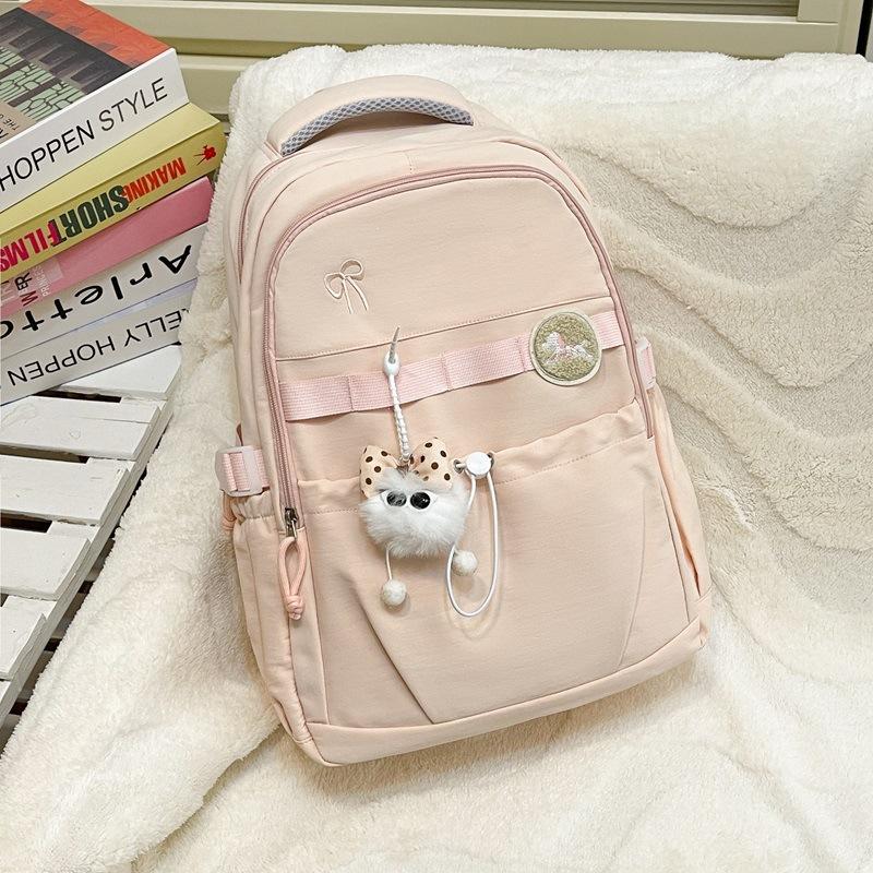 Schoolbag Elementary school bag Female junior high school student Large capacity simple campus backpack College student travel leisure backpack