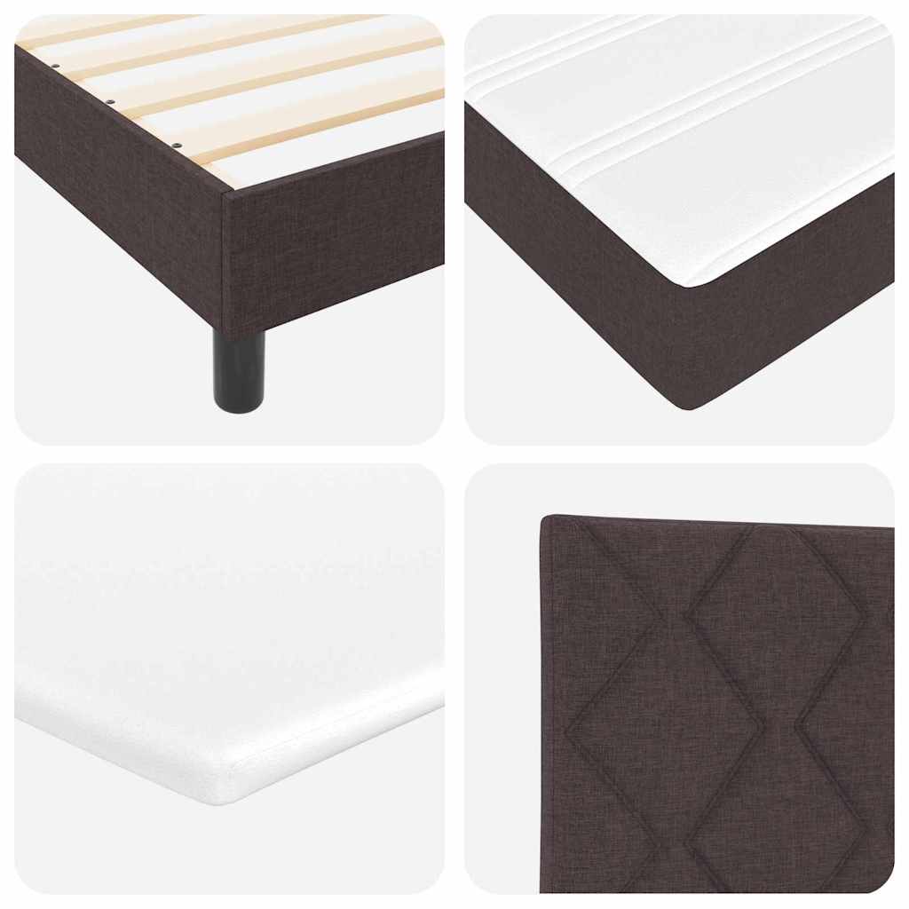 Boxspring Bed with Headboard Dark Brown 160 X 200 Cm Fabric