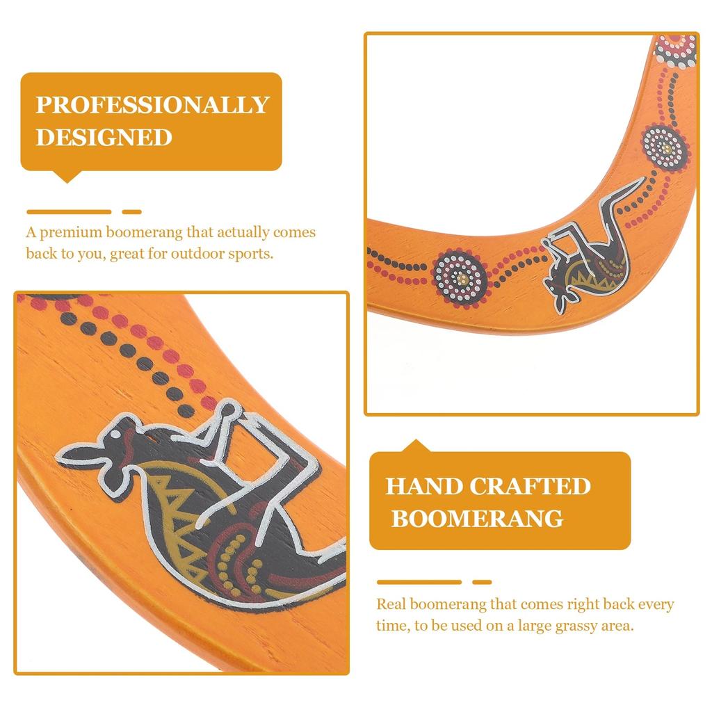 Woodiness Kangaroo V Shaped Boomerang Plaything Flying Disc Throw Catch Outdoor Game Kids Toys Parent-Child Interactive Game Props