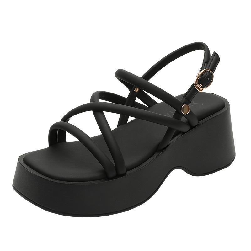 Roman Sandals Women's 2025 New Summer Wear with Skirts, Sandals, Muffins, Thick Soles, Cool Slippers, Soft Soles Are Not Tired