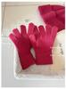 High quality% Australian wool solid color hat scarf gloves three-piece winter warm knitted suit women