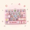 Transparent Dual-Tone Mini Keyboard Pendant 26-Key Keyboard Keychain  Bag Accessory