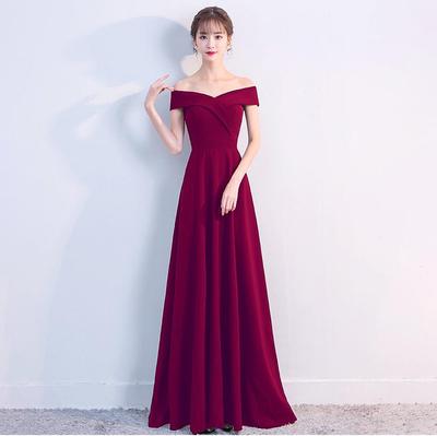 Nieuwe Stijl Eénschouder Zwarte Bruidsmeisjesjurk: Elegante Avondjurk voor Bruiloften en Feesten