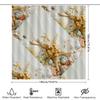 Seashell Print Shower Curtain Beach Decor Bathroom Decoration Waterproof Fabric 3D Printed Bath Mat for Home Decorations White