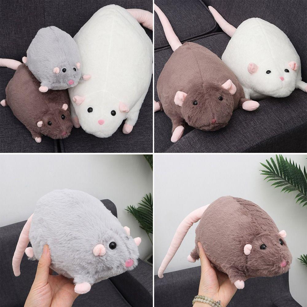 Plush Mouse Doll 30/45/90cm Animal Figure Creative Flower Branch Rat Doll  Kids Gift Birthday