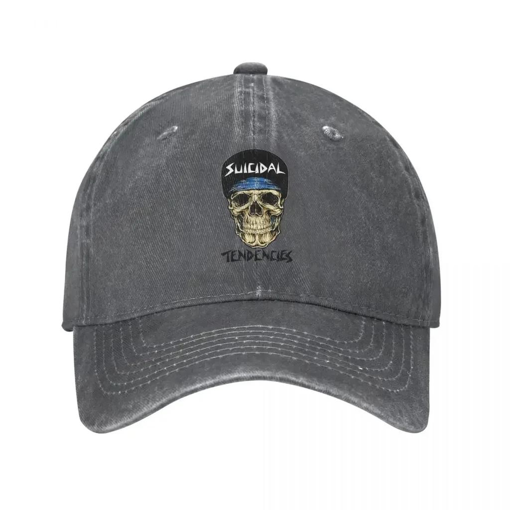 Face Skull Suicidal Tendencies Men Women Baseball Caps Harajuku Punk Distressed Denim Caps Hat Unstructured Soft Snapback Hat