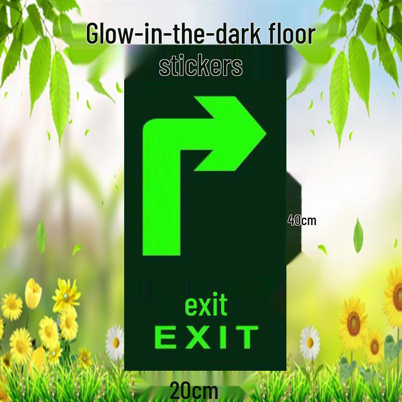 WEZHO Luminous PVC Safety Exit Floor Sticker