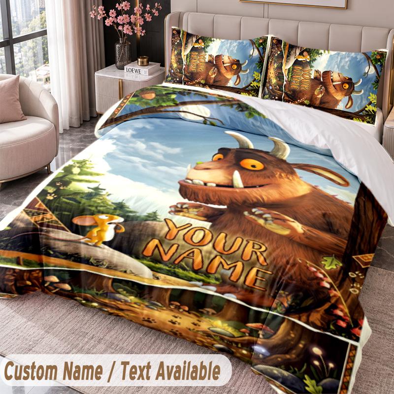 Custom Name Text 3Pcs Bedding Set The Gruffalo Duvet Cover And Two Pillowcases