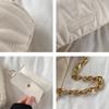 Quilted Ruched Crescent Bag, Fashion Chain Shoulder Bag, Women's Handbag with Coin Purse for Summer Every Day
