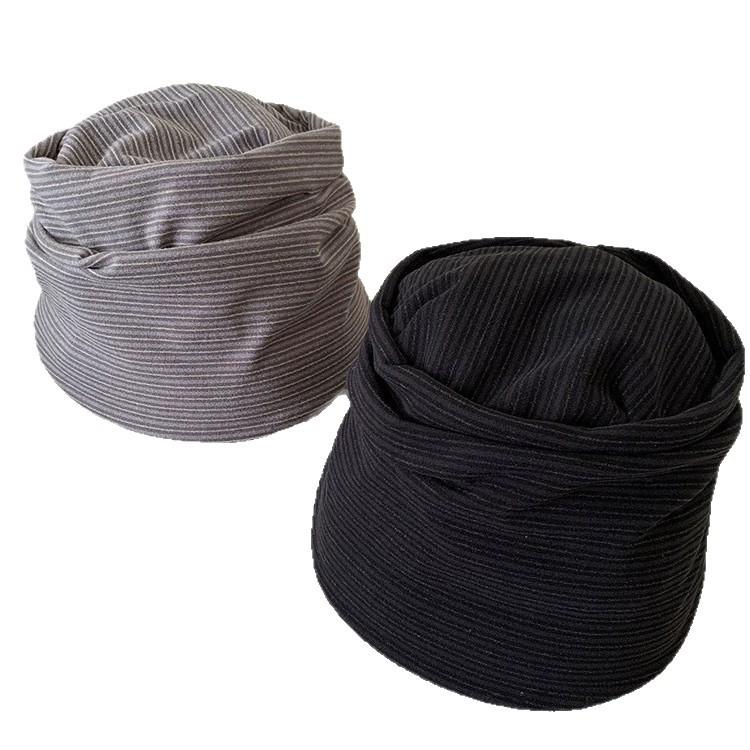 Japanese Yamamoto Style Pleated Striped Stack Hat Early Autumn Knitted Hat Street Fashionable Plain Face Small Pullover Hat