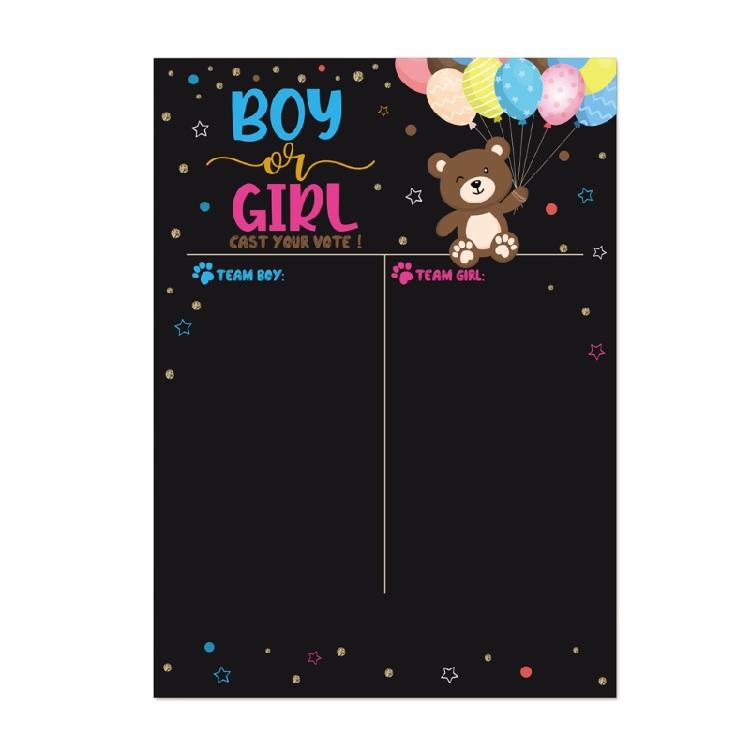 Gender Reveal Party Baby Gender Reveal Poster with 36 Boy and Girl Stickers