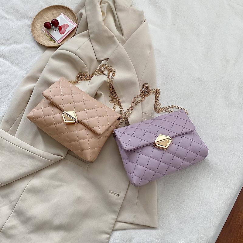 Ladies Bags Lingge Chain Bag Women's One Shoulder Crossbody Bag