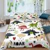 3D Small Dinosaur Cartoon Cute Simple Bedding Set Couple King Single Size for Kids Children Polyester Quilt Cover Pillow Case