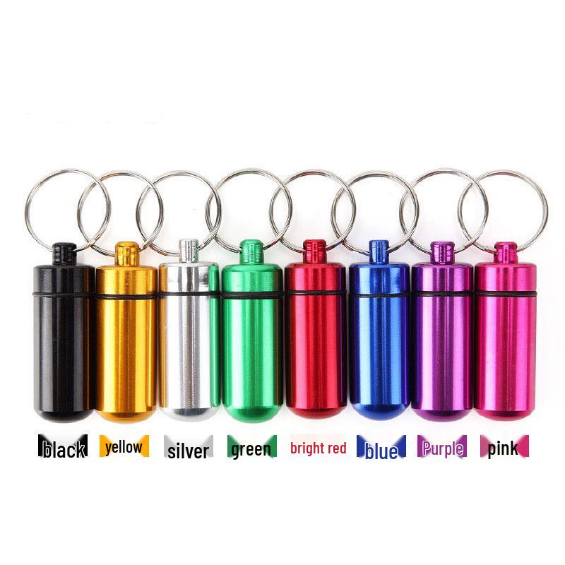 Aluminum Alloy Waterproof Medicine Bottle Keychain - Portable Outdoor Pill Box