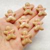 10Pcs Cute Cartoon Christmas Gingerbread Man Flat Back Resin Scrapbooking DIY Jewelry Craft Decoration Accessorie