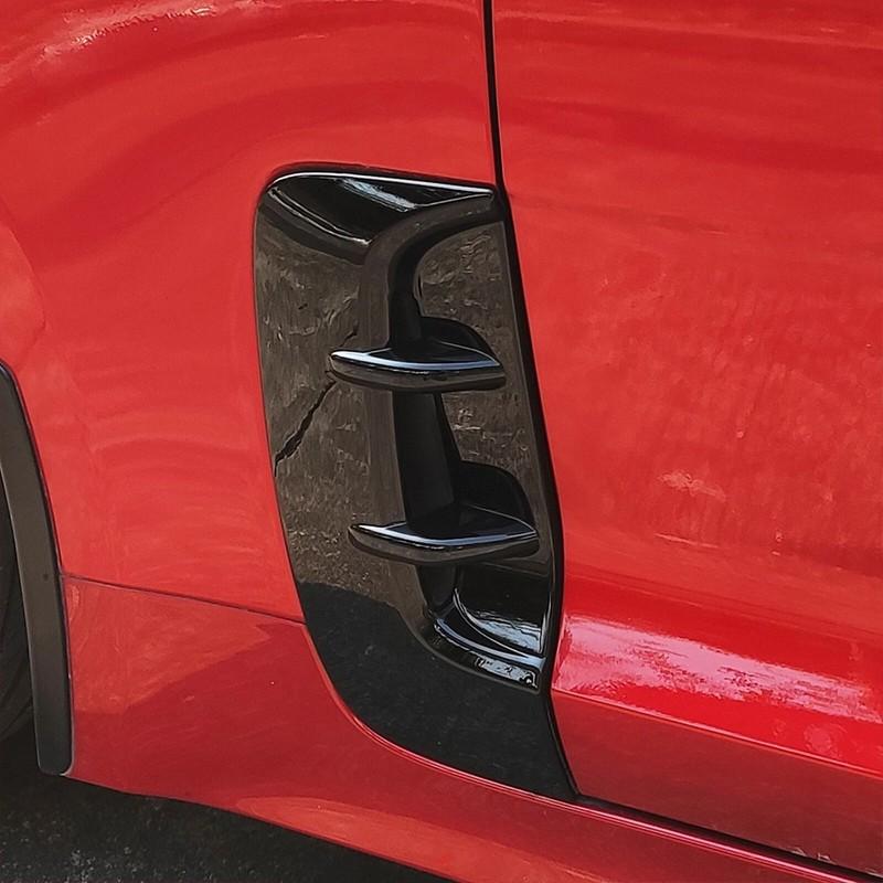 For KIA Stinger 2017- Car Front Door Fender Side Air Vent Cover Intake Trim Exterior Leaf Decoration ABS Accessories