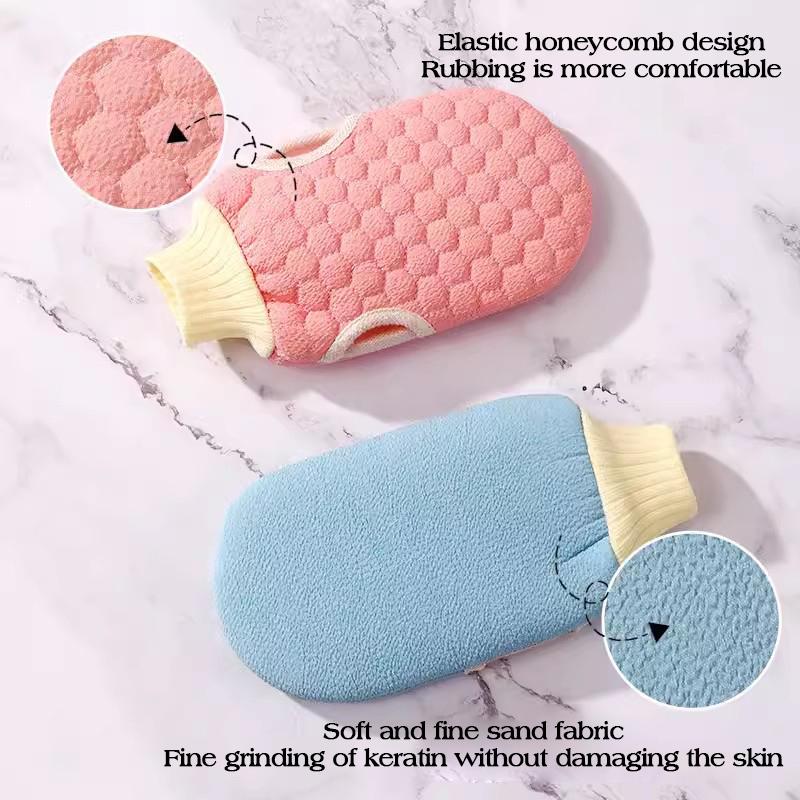 Double-sided Bath Glove Honeycomb Towel Skin Exfoliating Scrubber Brush Back Body Sponge Rubbing Bath Gloves