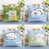 Healing Iittle Fresh Cartoon Animal Cushion Cover Linen Pillowcase Soft For Sofa Bed Home Room Decor