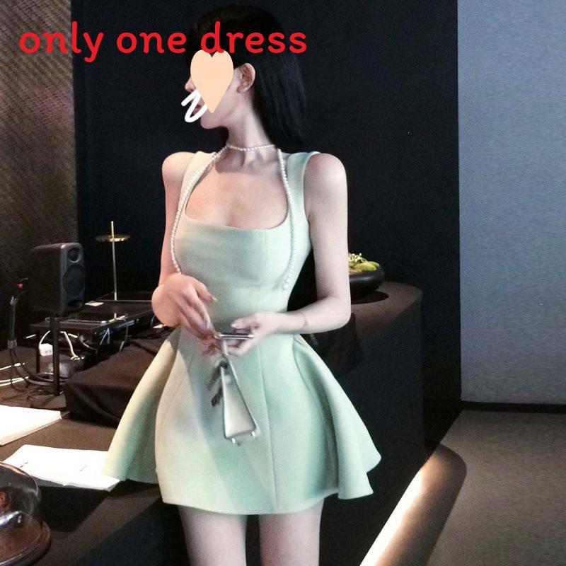 Modale Fabric Abstract Pattern Slip Dress With High Waist For Summer Street Style