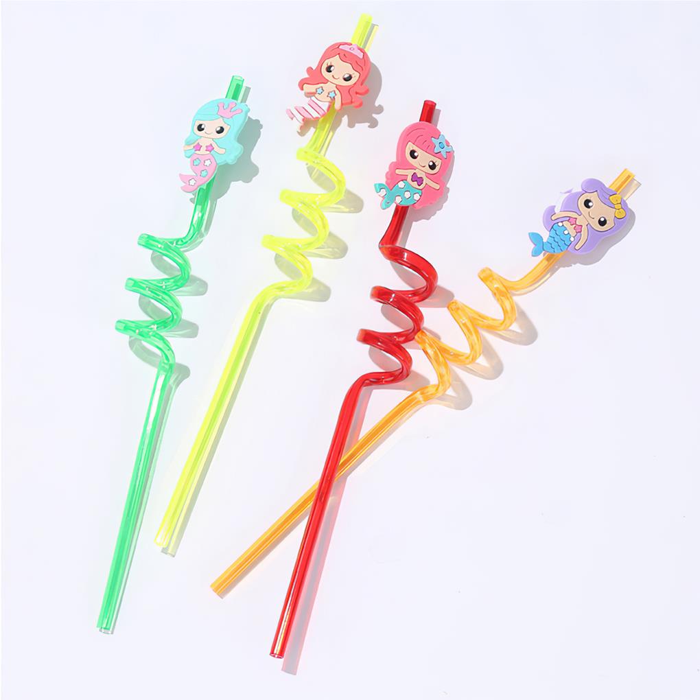 4 Pieces Silicone Straws Festival Party Milk Juice Coffee Tea Decor Straws Home Bar Kitchen Tableware Serveware