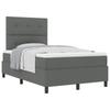 Box Spring Bed with Headboard Dark Grey 120 X 200 Cm Fabric