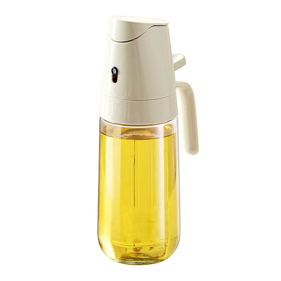 2 Pcs Oil Bottle Sprayer, 2-in-1 Pouring and Spraying Food Grade Kitchen Oil Can, Leak-Proof Glass Tank