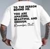Unisexs Red Inspirational Back Printed Tshirt The Person Behind Me Inspirational Quotes Summer Beach Shirt Daily Dressing