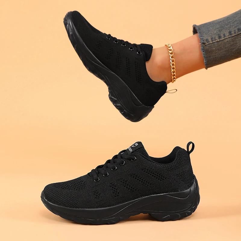 Women'S Walking Running Shoes Lightweight Breathable Fashionable Knitted Tennis Shoes Comfortable Activity Sneakers Women