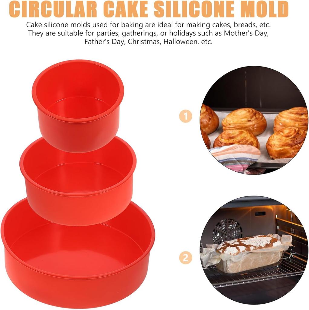 Multi-size silicone cake pans for baking, round cake molds silicone baking pans non-stick quick demoulding suitable for cheeseca
