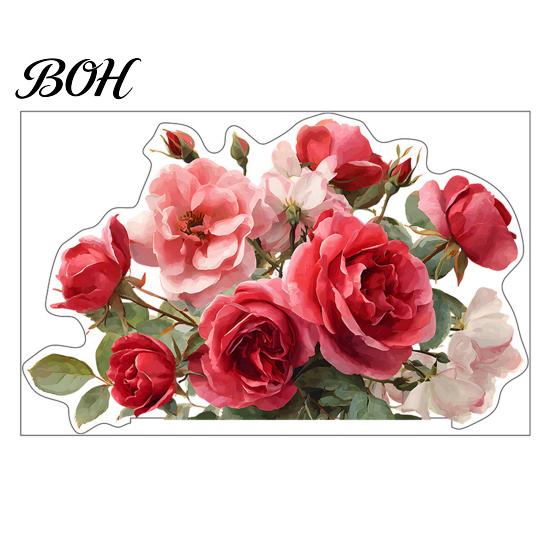 Waterproof Switch Sticker Removable Flower Sticker, Colorful Rose Peony Wall Protective Cover Decals, DIY Light for Bedroom Living Room PVC