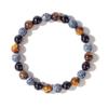 Festive Gifts Tiger Eye Black Onyx Blue Cracked Stone Beaded Bracelet Minimalist Fashion Jewelry For Men Women Daily Wear Gift