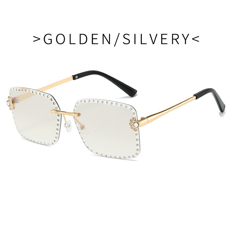 New Rectangle Vintage Sunglasses Women Fashion Square Colorful Classic Casual Frameless Rimless Men Sun Glasses UV400