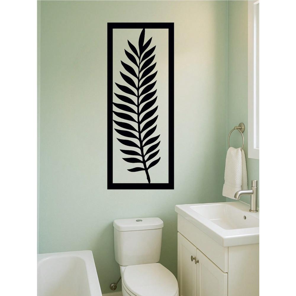 Wrought Iron Leaf Wall Art Metal Decor Nature Inspired Home Accent Living Room Bedroom Modern Artwork Decorative Panel Indoor Hanging