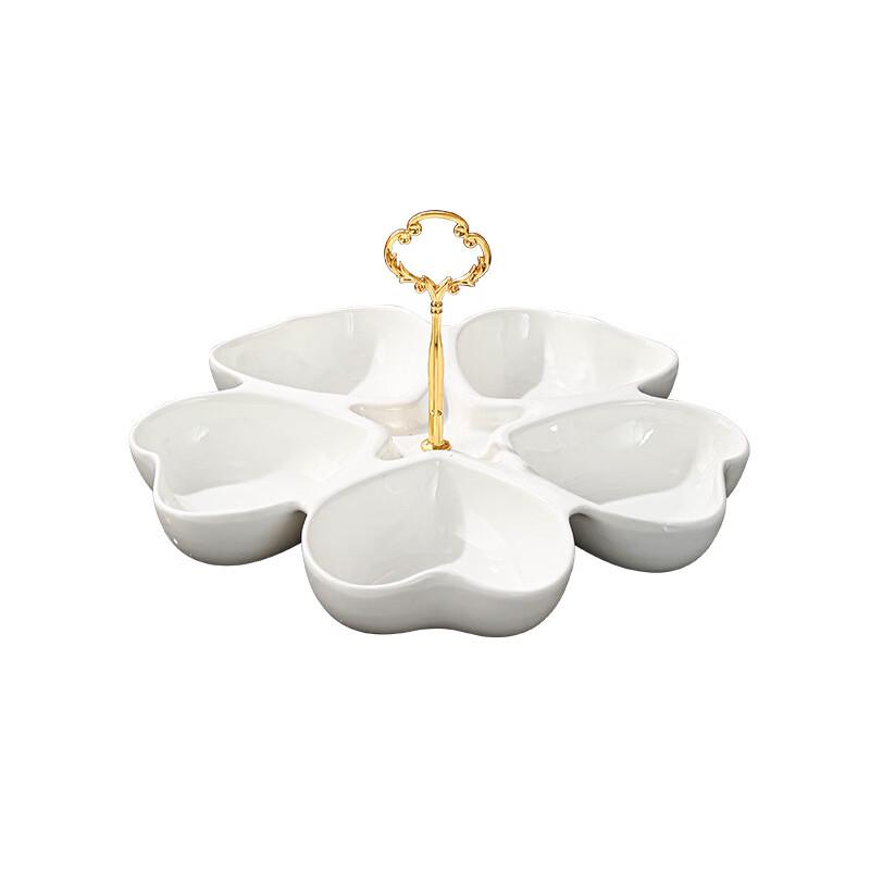 Ru Han Ceramic Heart-Shaped 5-Compartment Serving Plate