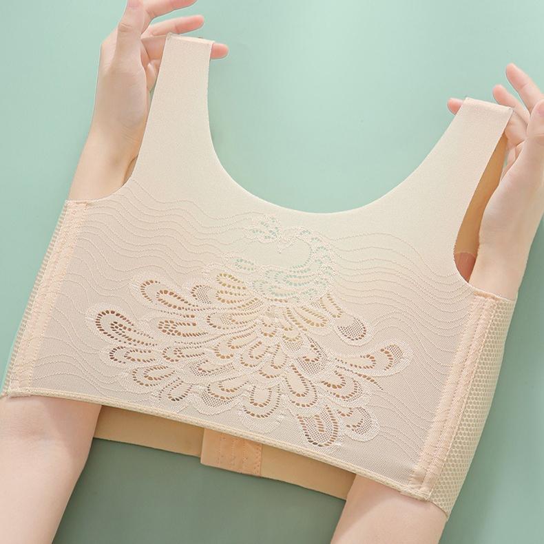 Front-opening Bra for Women Large-sized Beautiful Back Seamless Underwear for Women Gathering Bra Top Retractable Accessory Bra