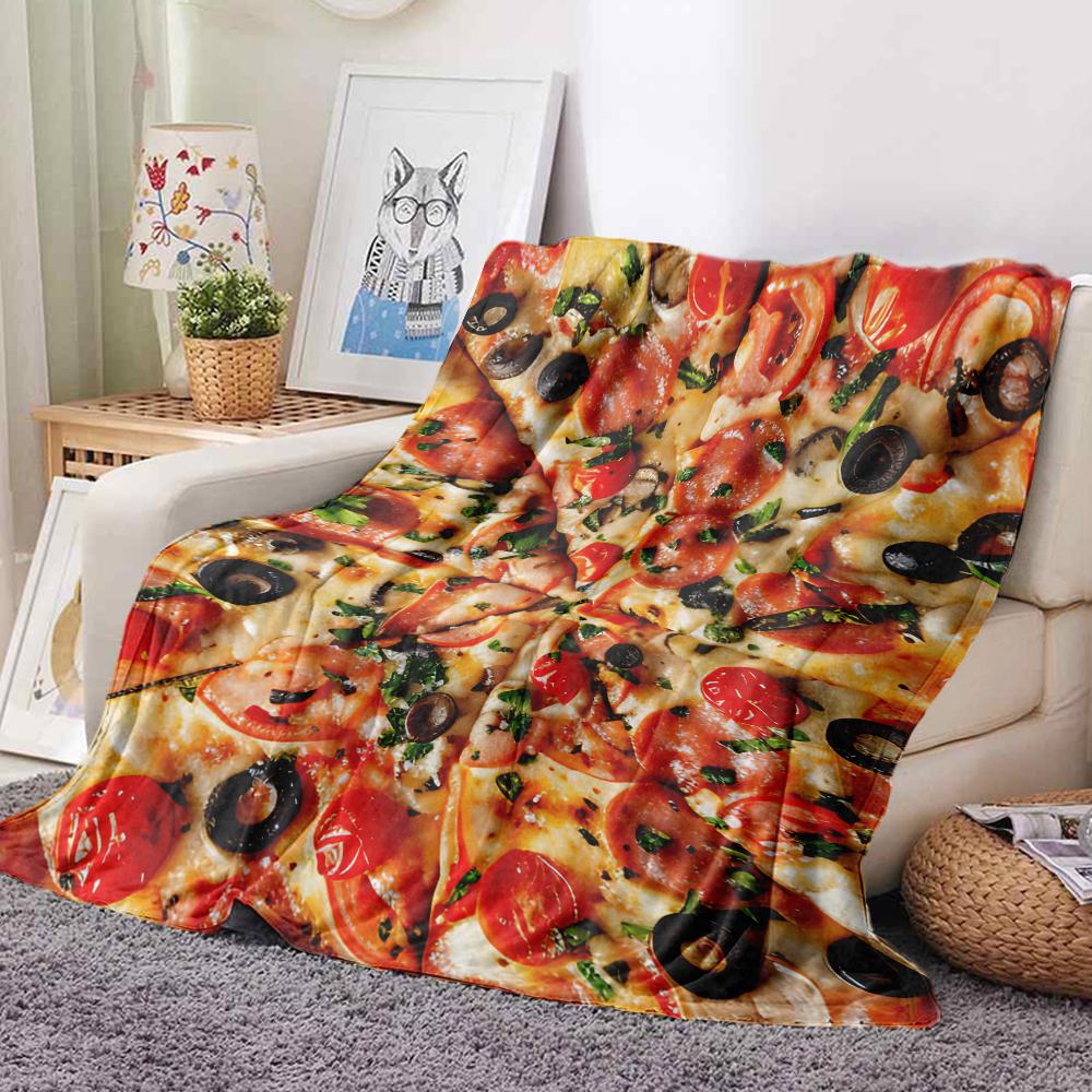 Flannel Creative Appearance Home Sofa Pizza Pizzeria Blanket