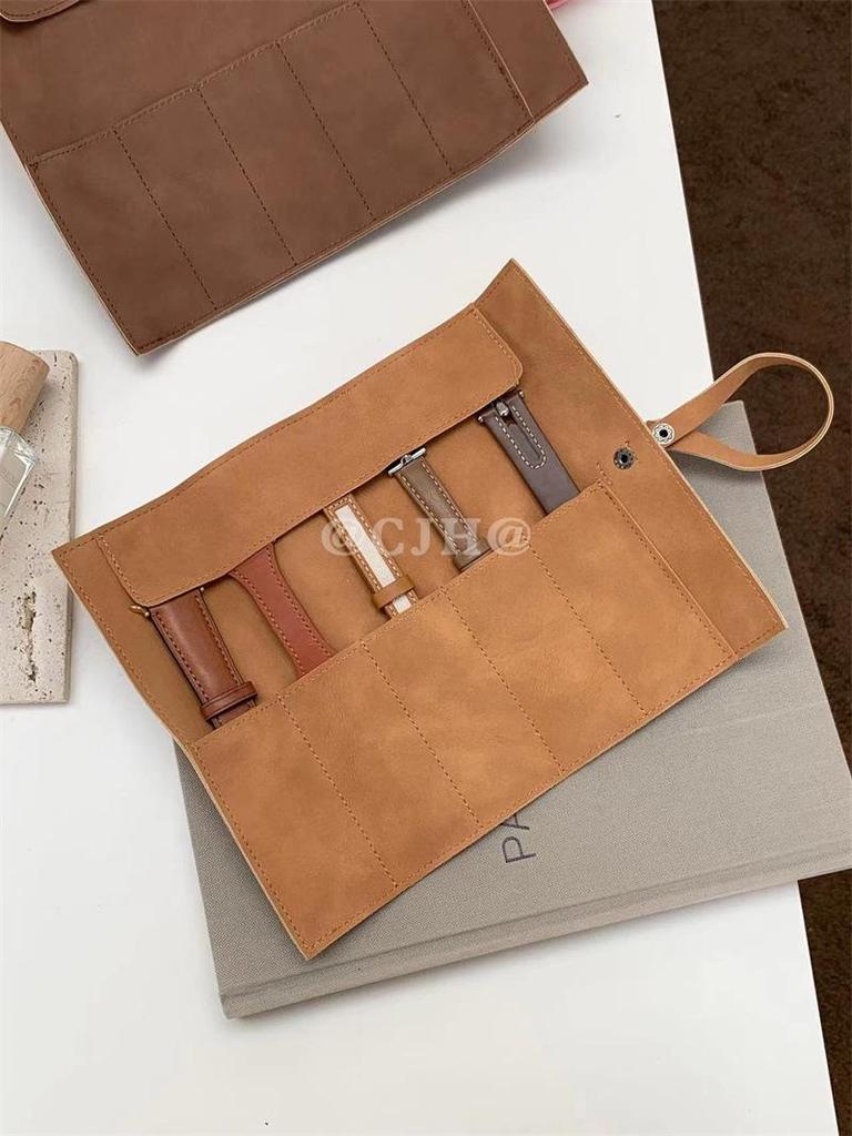 Frostet PU-skinn Rulle-opp stroppeorganisator for iWatch